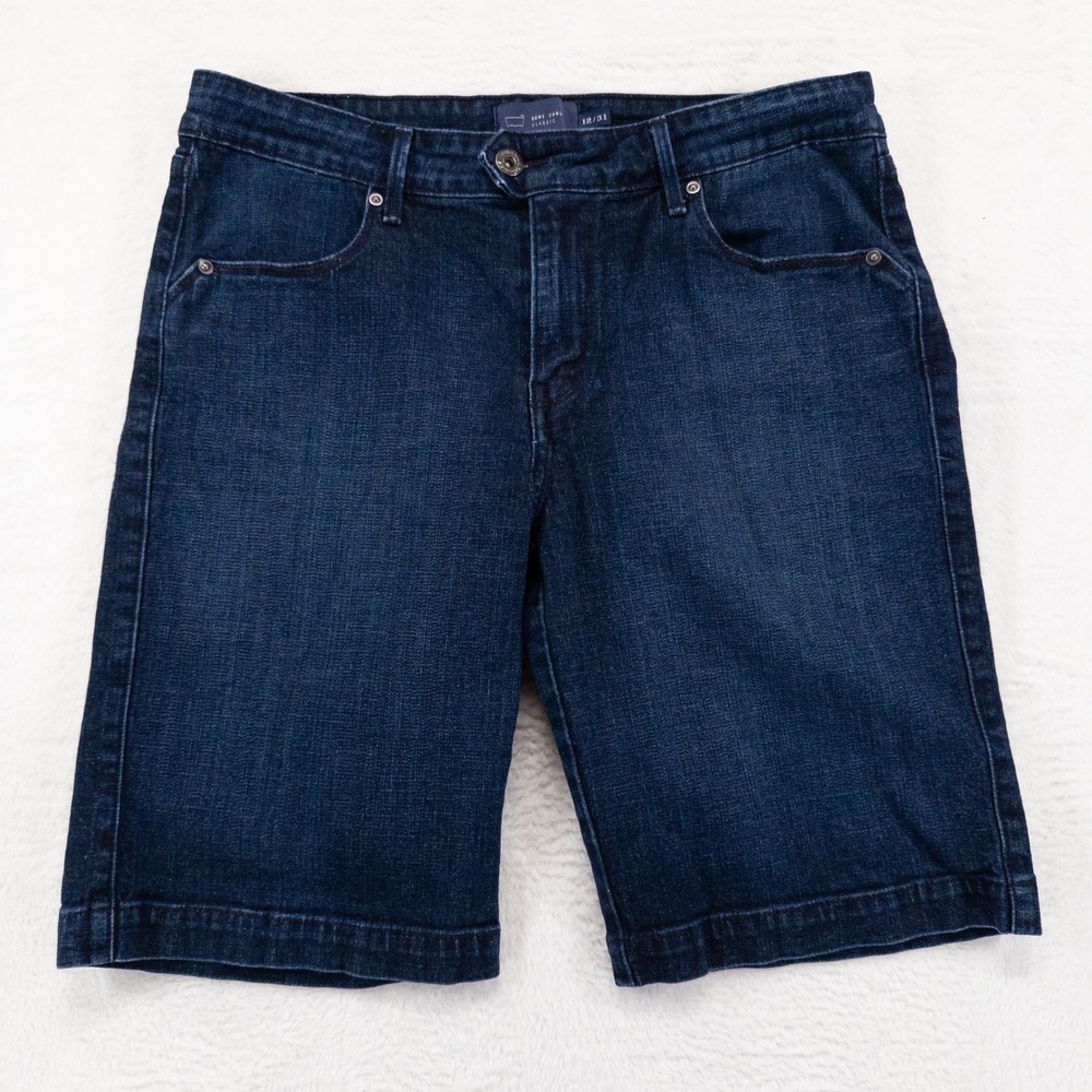 Levis Demi Curve Classic Jean Shorts Womens 12 31 Dark Wash Stretch Denim